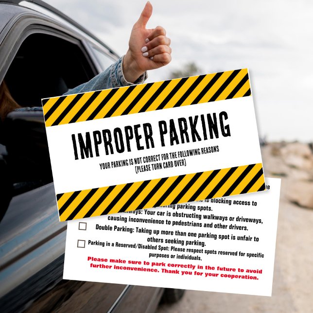 Estacionamento incorreto do cartão de reclamação (Criador carregado)