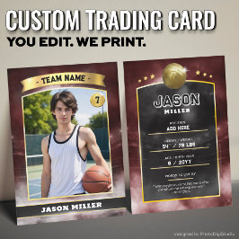 Estádio Dourado de Cartão de Basquete Personalizad