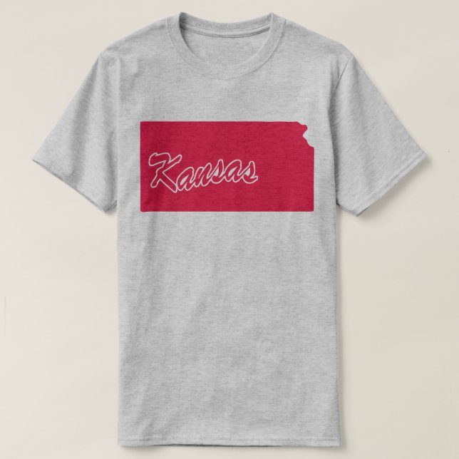 Estado da Camiseta em Forma de Kansas (Frente do Design)