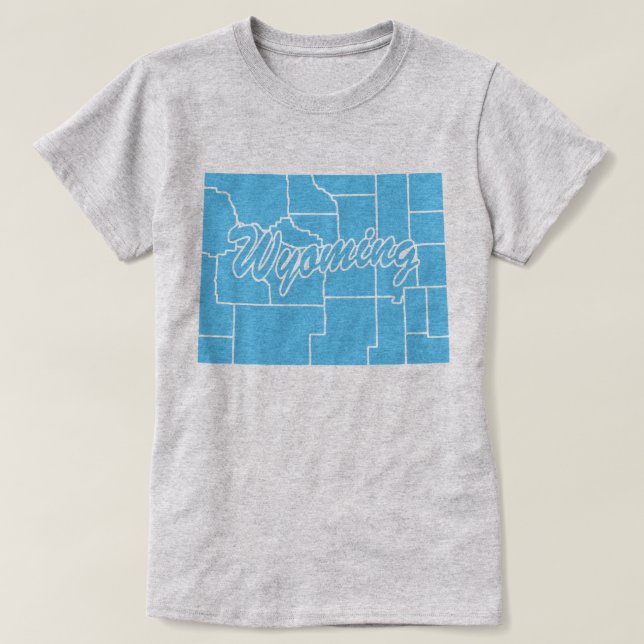 Estado da Camiseta em Forma de Wyoming (Frente do Design)