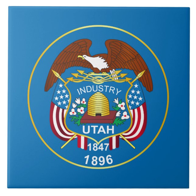 Estado de bandeira do Utah (Frente)
