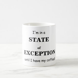 Estado de caneca de café da exceção