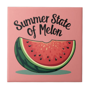Estado de Verão do Melão Arte de Fruta Retro