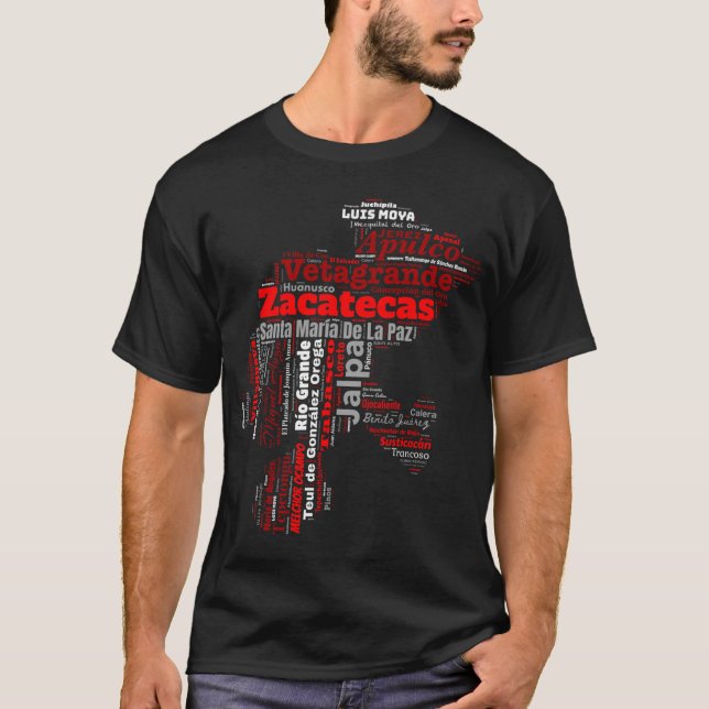 Estado De Zacatecas México Camiseta Ciudades (Frente)