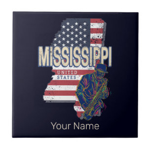 Estado do Mississippi Estados Unidos Map Vintage E