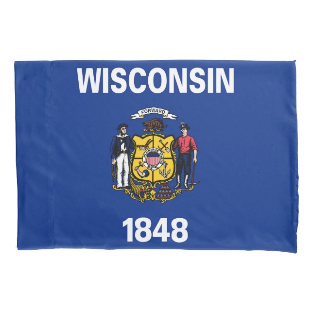Estado do Wisconsin Flag Impressão Patriotc (Frente)
