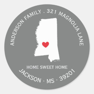 Estado MISSISSIPPI   Novo adesivo do rótulo do end
