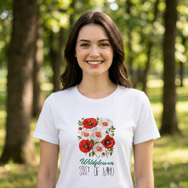 Estado Selvagem Floral Vermelho Branco Papoula