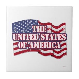 Estados Unidos da América com bandeira aflita