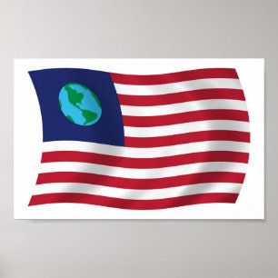 Estados Unidos da Terra Flag Poster Impressão