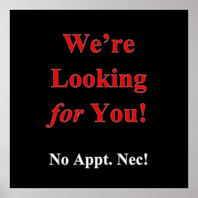 Estamos à tua procura de Poster de venda de corte  (Frente)