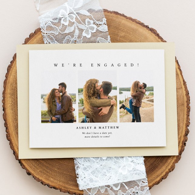 Estamos Anúncio de Noivado Minimalista de Foto (Criador carregado)