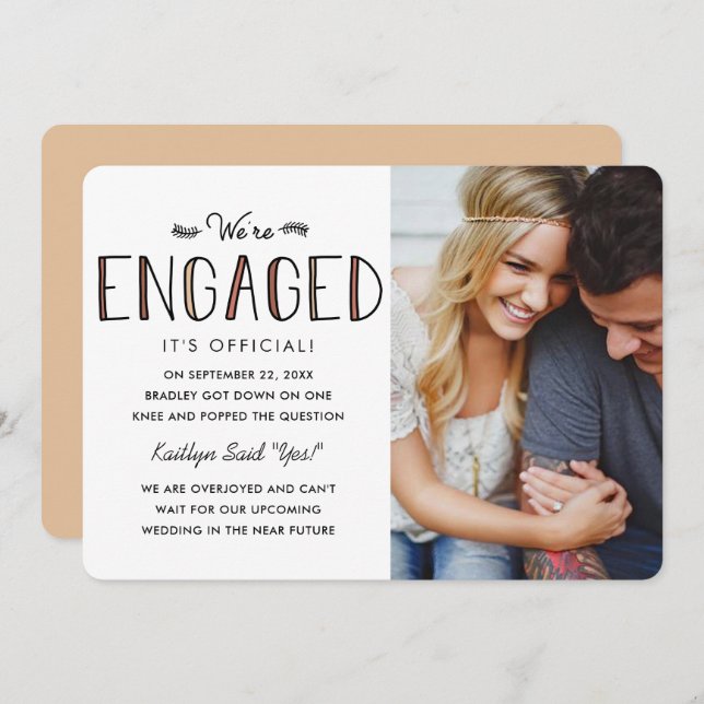 Estamos comprometidos | Anúncio de Noivado (Frente/Verso)