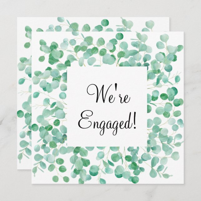 Estamos engajados no Elegante Eucalyptus Green Pea (Frente/Verso)