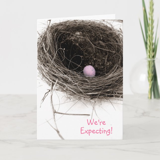 Estamos esperando! Cartão de Anúncio para Menina (Frente)