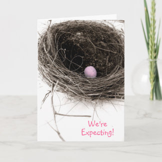 Estamos esperando! Cartão de Anúncio para Menina