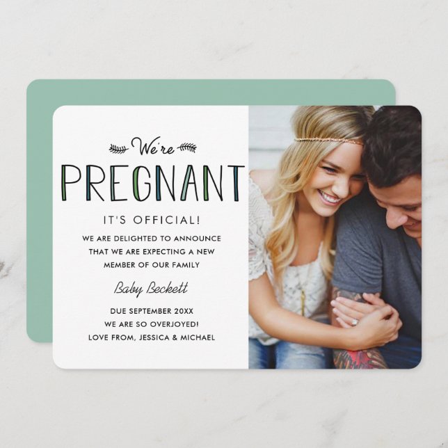 Estamos grávidas | Anúncio de gravidez (Frente/Verso)