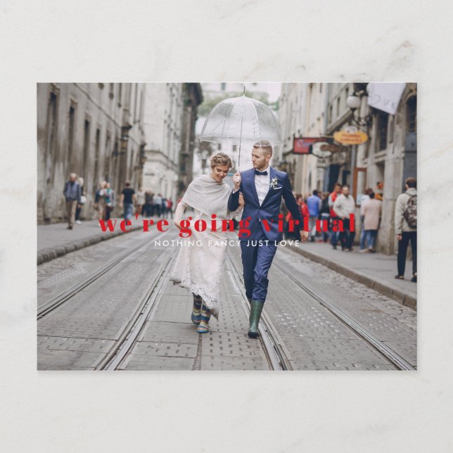 Estamos Indo Virtuais | Convite de Casamento Virtu (Frente)