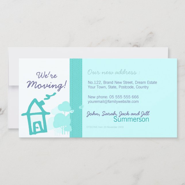 Estamos movendo Cartão com fotos leve (Frente)