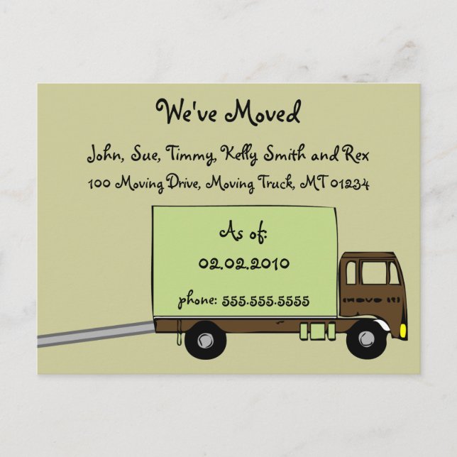 Estamos mudando cartões postais de lançamento (Frente)