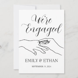 Estamos noivos cartões de anúncio de noivado