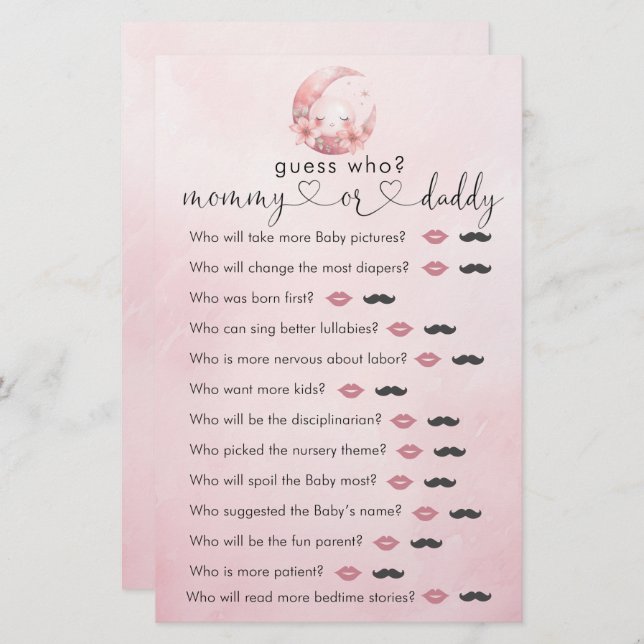 Estamos Sobre O Jogo Da Chá Da Moon Girl "Adivinha (Frente/Verso)