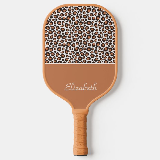 Estampa de leopardo marrom na moda com nome estilo (Front)