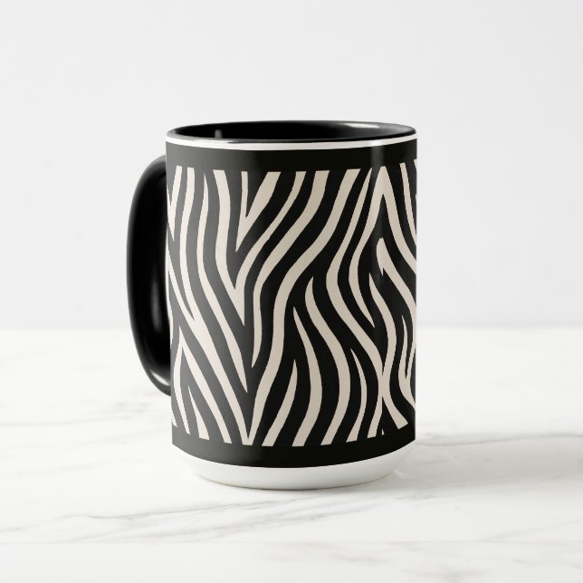 "ESTAMPA DE ZEBRA" - CANECA DE CAFÉ DE 15 OZ (Frente Esquerda)