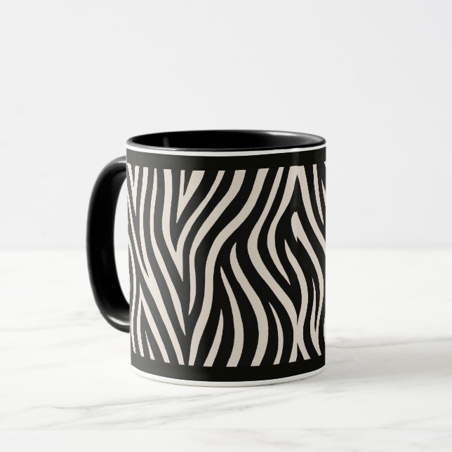 "ESTAMPA DE ZEBRA" - CANECA DE CAFÉ DE 330 ML (Frente Esquerda)