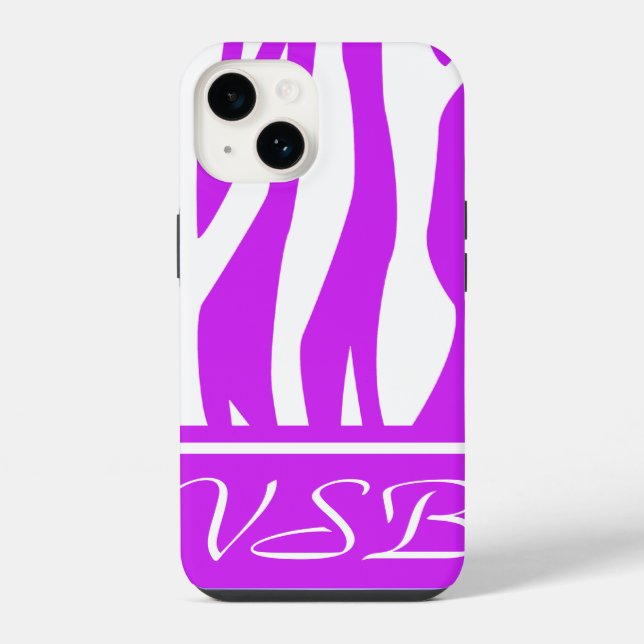 Estampa de Zebra Roxa com monograma (Verso)