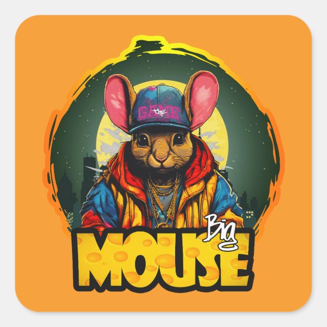 Estampa Hip Hop - Big mouse - Adesivo (Frente)