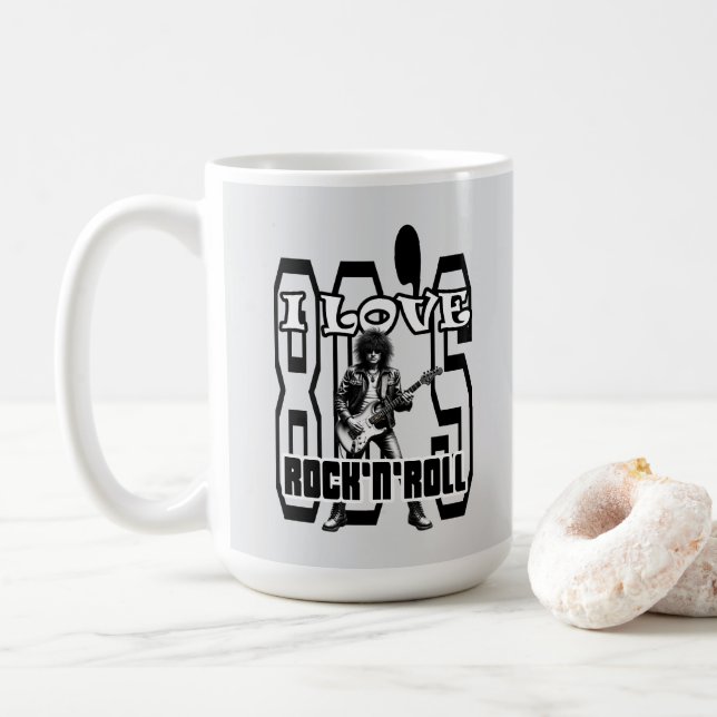 Estampa Rock - I Love 80s Rock’n’Roll – Caneca (Com Donut)