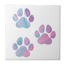 Estampas de pata de cão - Tintas coloridas