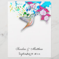 Estância de Casamento Floral de Hummingbird e Fuch