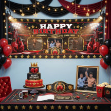 Estandarte de Aniversário de Boxe Personalizado co