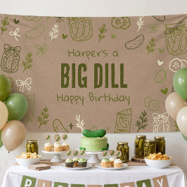 Estandarte de Aniversário Faux Kraft com Picles ao