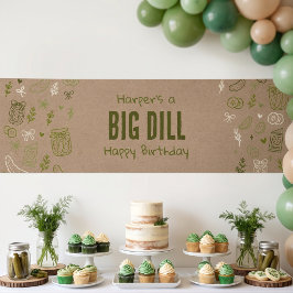Estandarte de Aniversário Faux Kraft com Picles ao