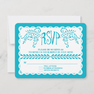 Estandarte de casamento Papel Picado RSVP Blue Poo