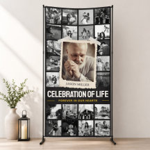 Estandarte de Funeral Personalizado, Colagem de Fo
