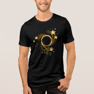 Estandarte Redondo com Estrelas Douradas em Preto