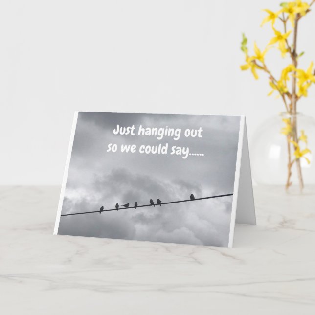 ESTAS AVES DIZEM **FELIZ CARTÃO DE GRUPO DE ANIVER (Flor Amarela)