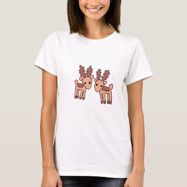 Estas Camisetas de Mulheres de Veado Super Simples (Frente)