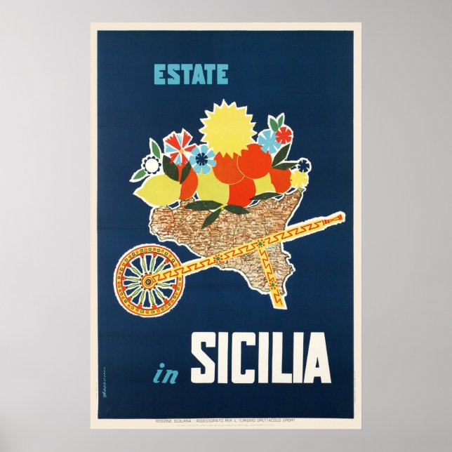 Estate na Sicília, Poster de viagens (Frente)