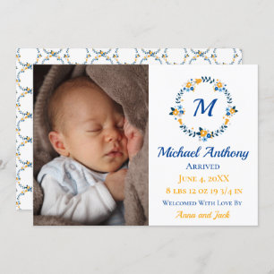 Estatísticas de Anúncio de Nascimento do Monograma