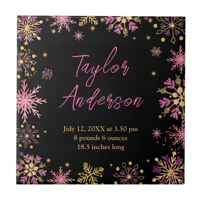 Estatísticas de Nascimento de Flocos de Neve Doura (Frente)