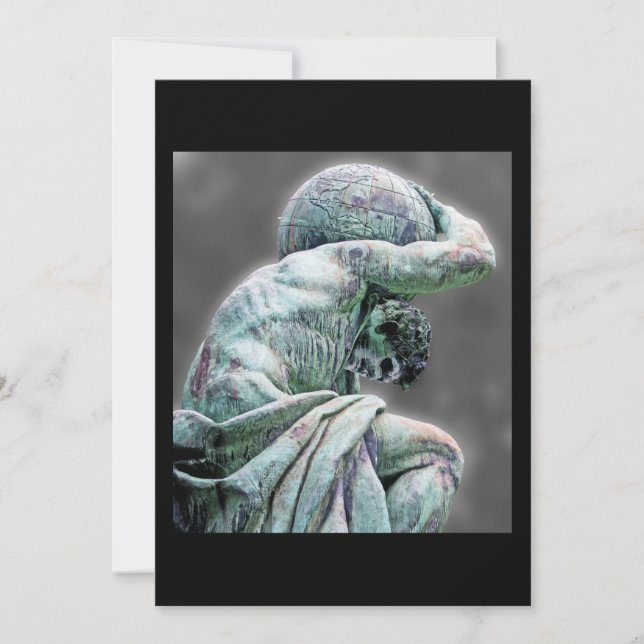 Estátua Bismarck, Berlim, Atlas Deus Grego, Cinza  (Frente)