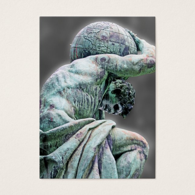 Estátua Bismarck, Berlim, Atlas Deus Grego, Cinza  (Frente)