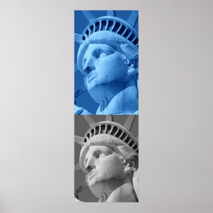 Estátua da Cinza Pop da Poster da Liberdade Azul