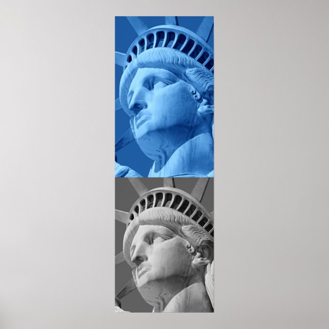 Estátua da Cinza Pop da Poster da Liberdade Azul (Frente)