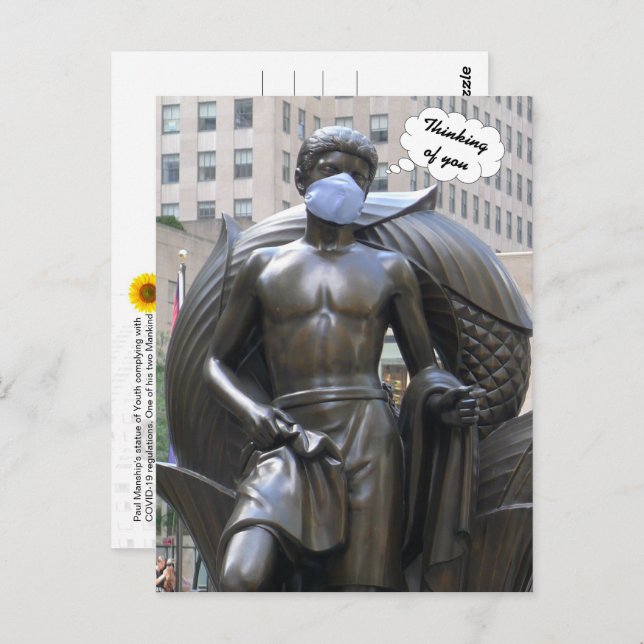 Estátua da juventude, Pensando em você - V cartão  (Frente/Verso)